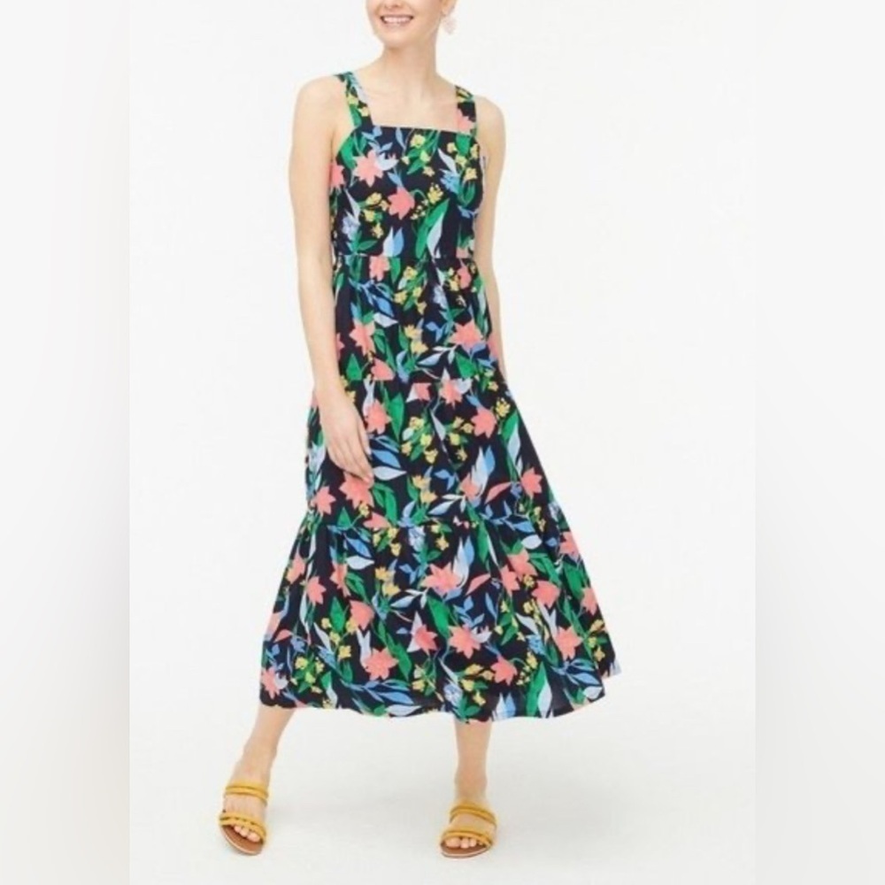 J.Crew Floral Print Tiered Maxi Dress 10P